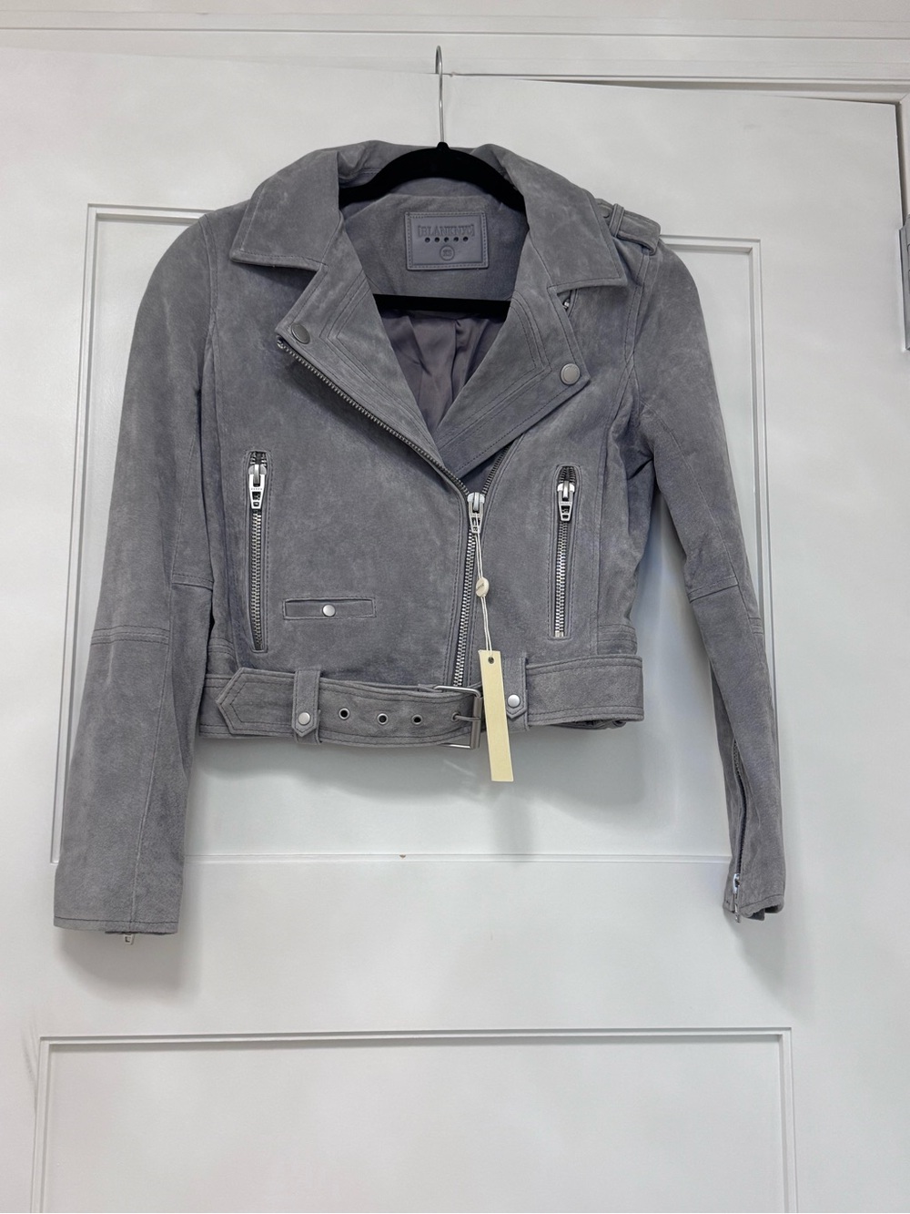 BLANK NYC Grey Suede Moto Jacket - Women